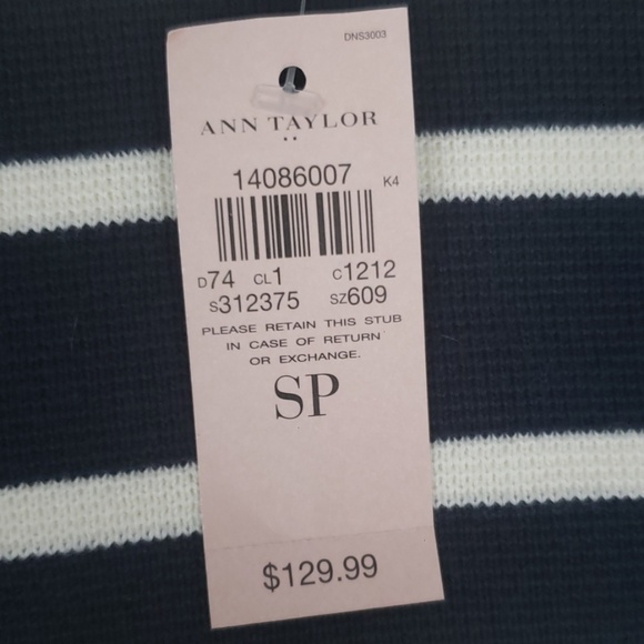 Ann Taylor petite navy blue cream striped blazer🛍 - Picture 3 of 4